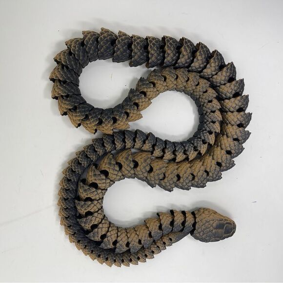 Articulating Snakes 3D Printed 5 Feet (60") Long Black Tan Color Décor Gift - Picture 3 of 7